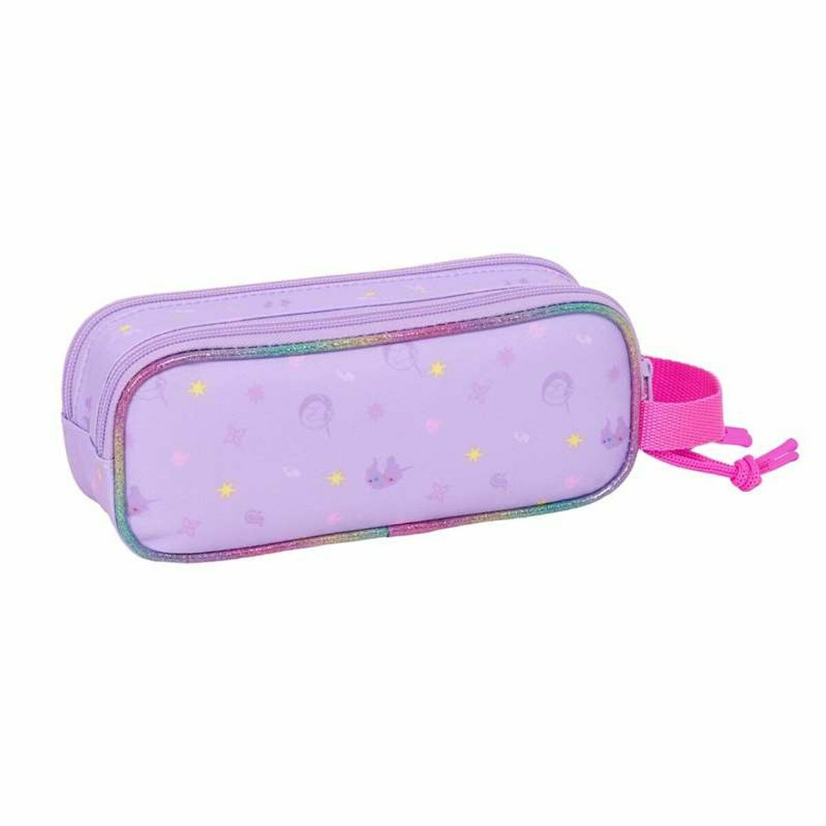 Trousse Fourre-Tout Double Unicorn Academy Lila 21 x 8 x 6 cm
