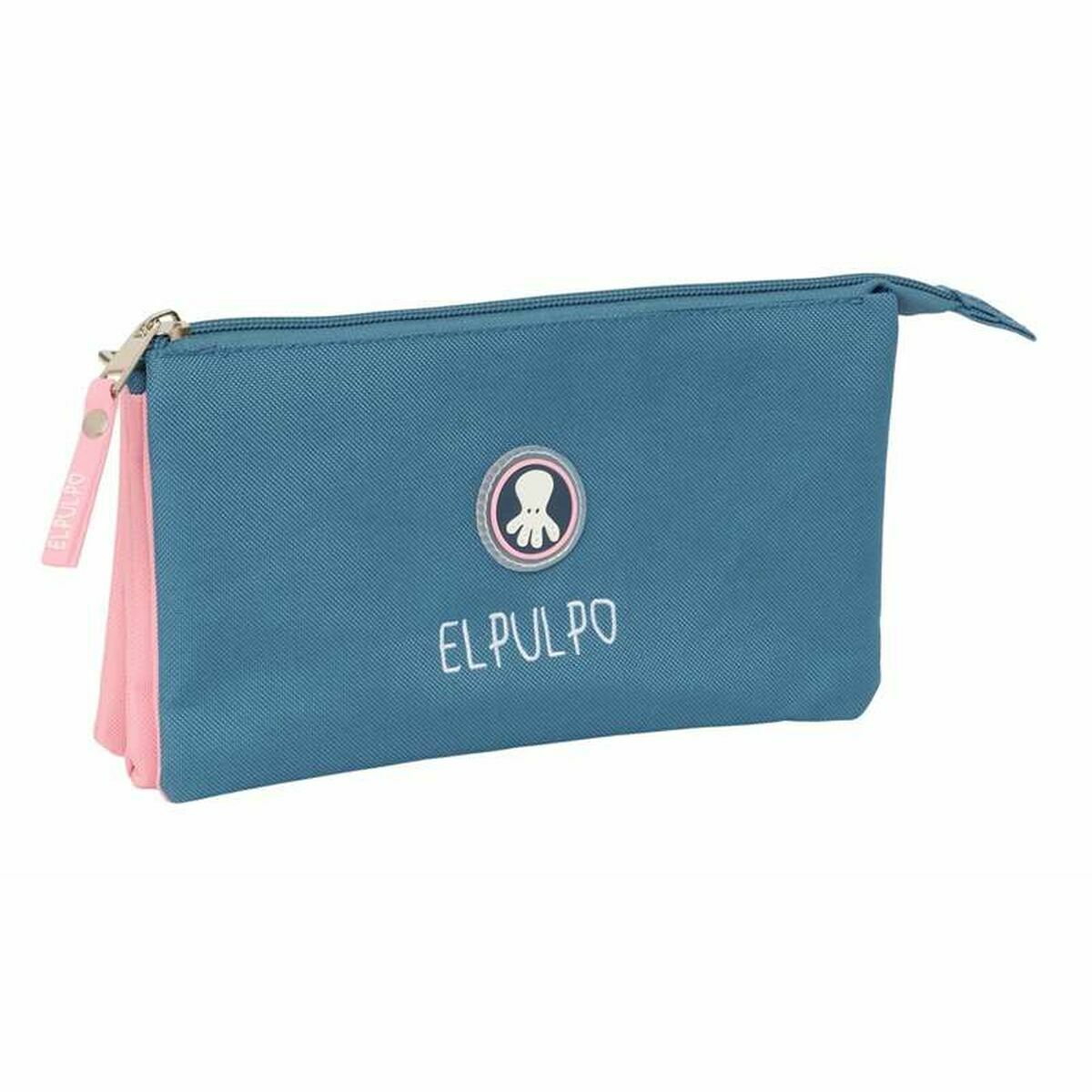 Trousse Fourre-Tout Triple El Pulpo   Bleu Rose 22 x 12 x 3 cm
