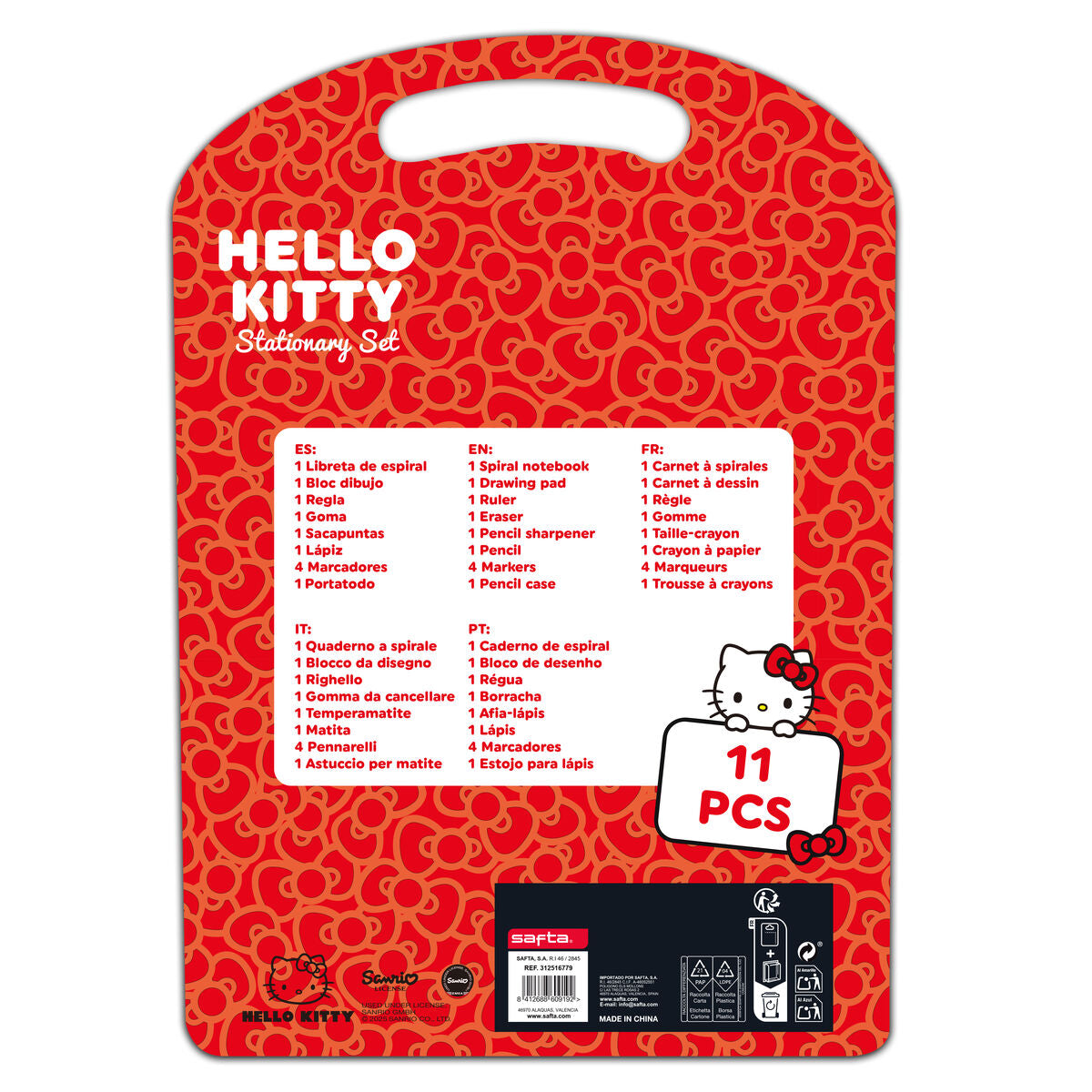 Portemines Hello Kitty Iconic Blanc Rouge