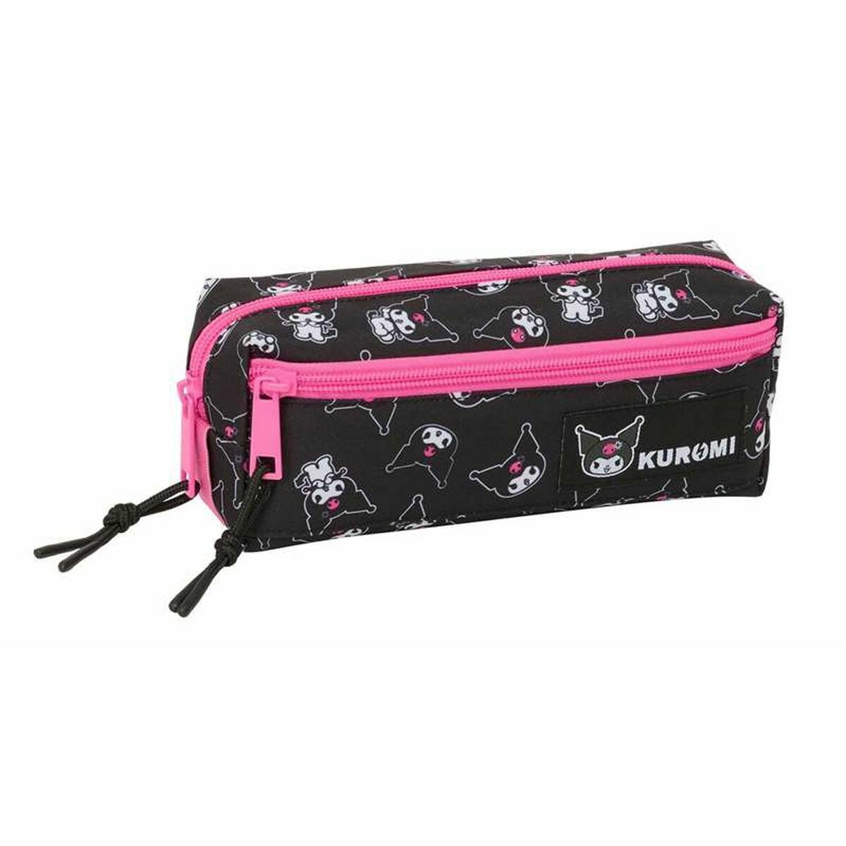 Trousse Fourre-Tout Triple Kuromi Noir Fuchsia 22 x 8,5 x 6 cm