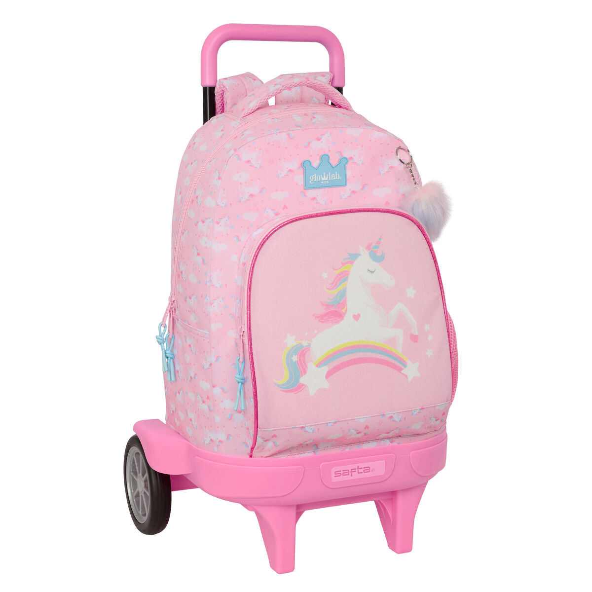 Cartable à roulettes Glow Lab Rose 33 x 45 x 22 cm