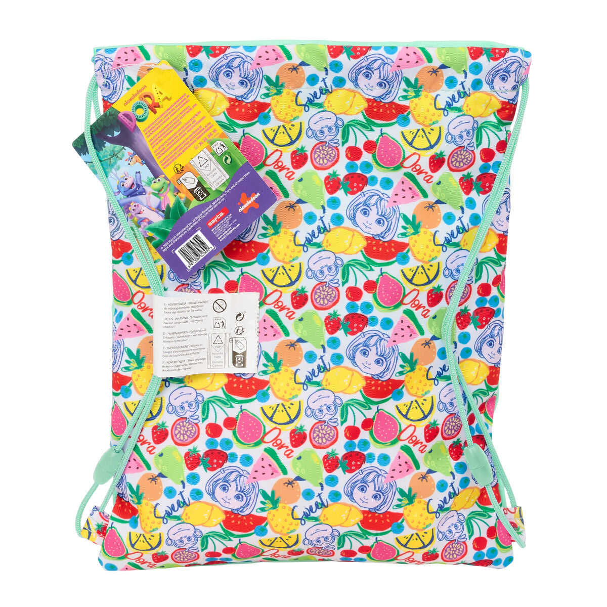 Sac à dos serré par des ficelles Dora Turquoise 26 x 34 x 1 cm