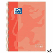 Cahier à Spirale Oxford CLASSIC EUROPEANBOOK Pêche A4 80 Volets (5 Unités)