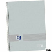 Lot de cahiers Oxford &YOU EUROPEANBOOK Gris A4+ 80 Volets 5 Pièces (25 Unités)