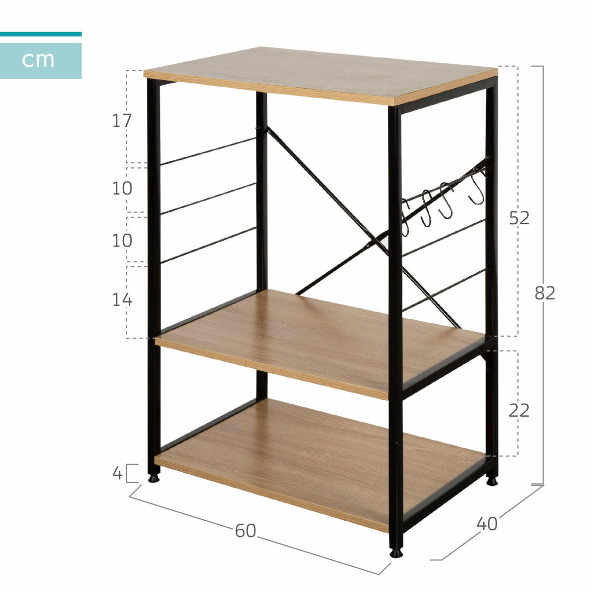 Étagère Max Home Acier Mélamine Contre-plaqué