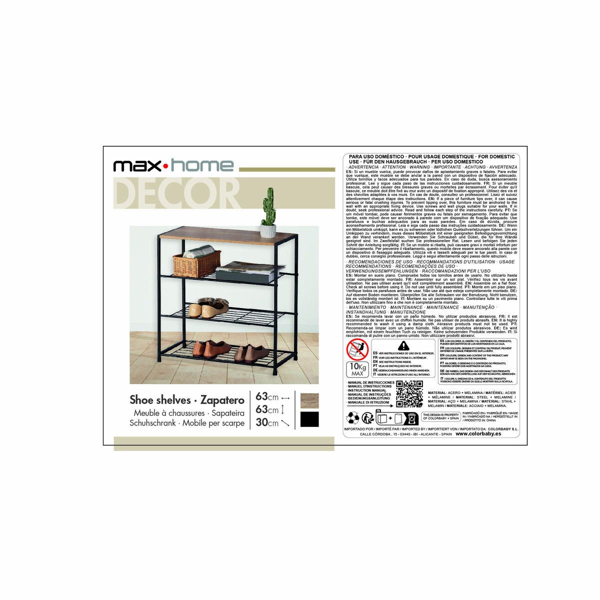 Range-chaussures Max Home 63 x 63 x 30 cm