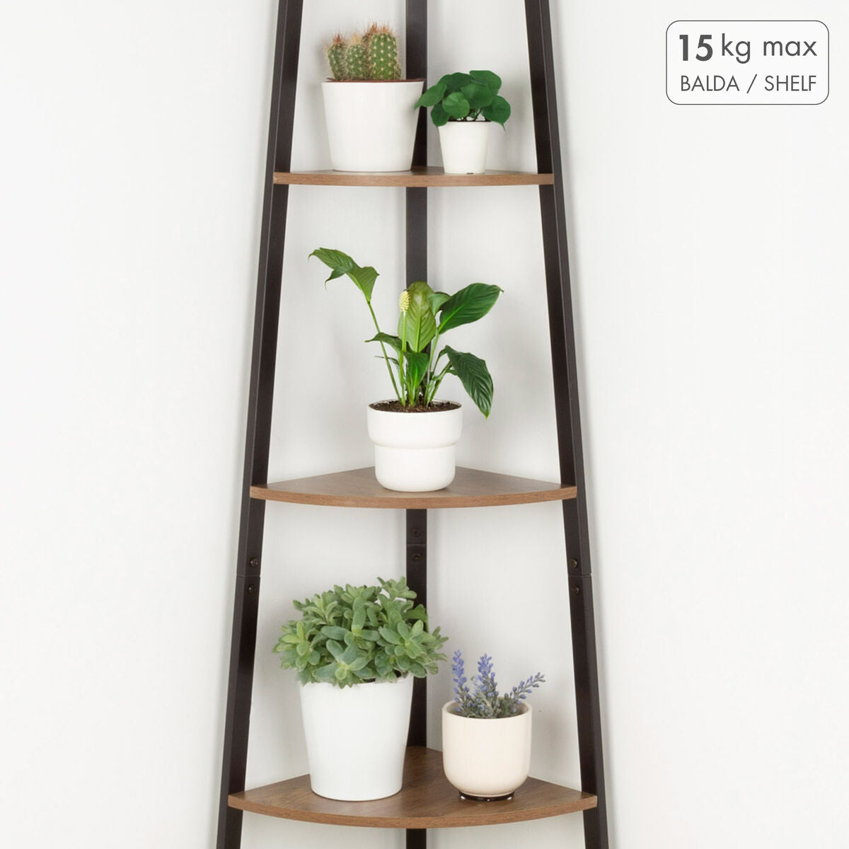 Étagère Max Home Noir Fer Bois MDF 5 Etagères 35 x 160 x 35 cm