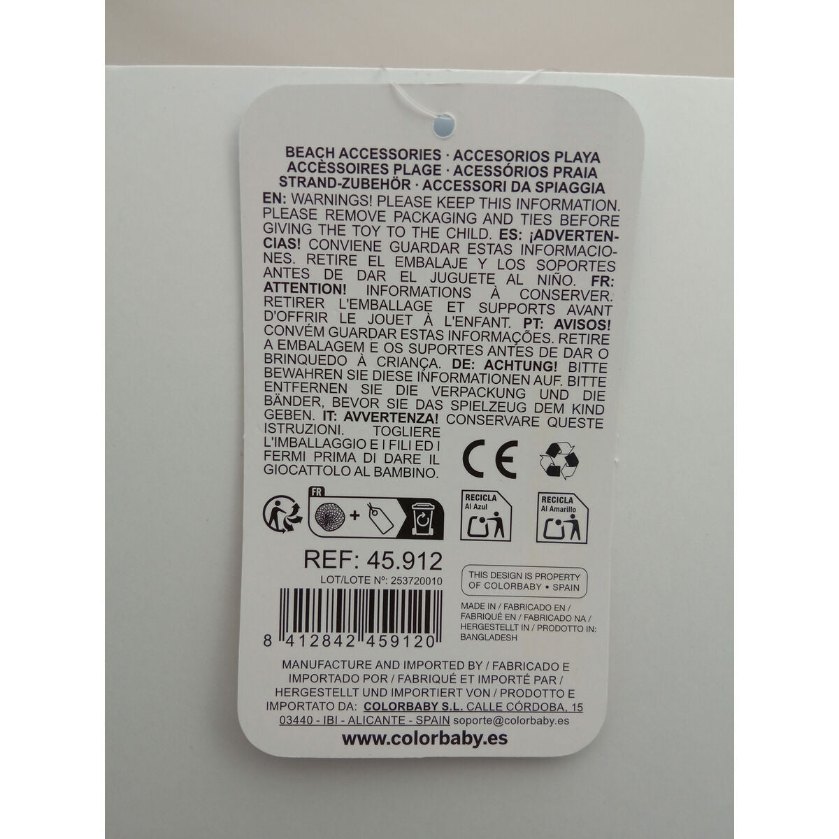 Set de jouets de plage Colorbaby 27cm Multicouleur
