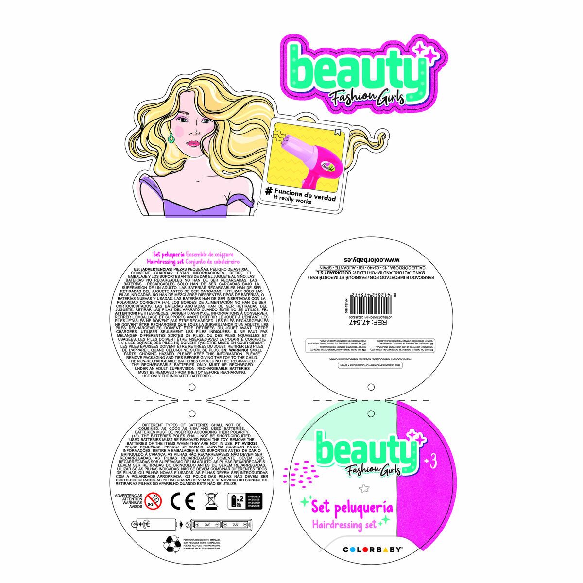 Assortiment pour cheveux Colorbaby 29.5 x 8.5 x 23 cm