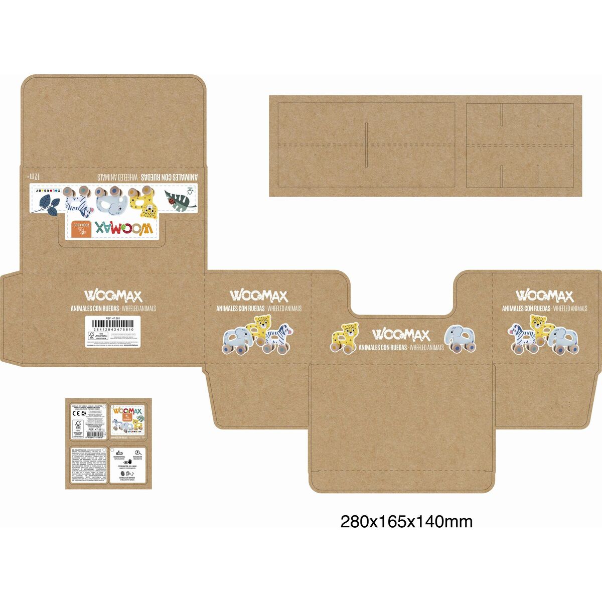 Jouet à tirer Colorbaby 13 x 5 x 12,5 cm