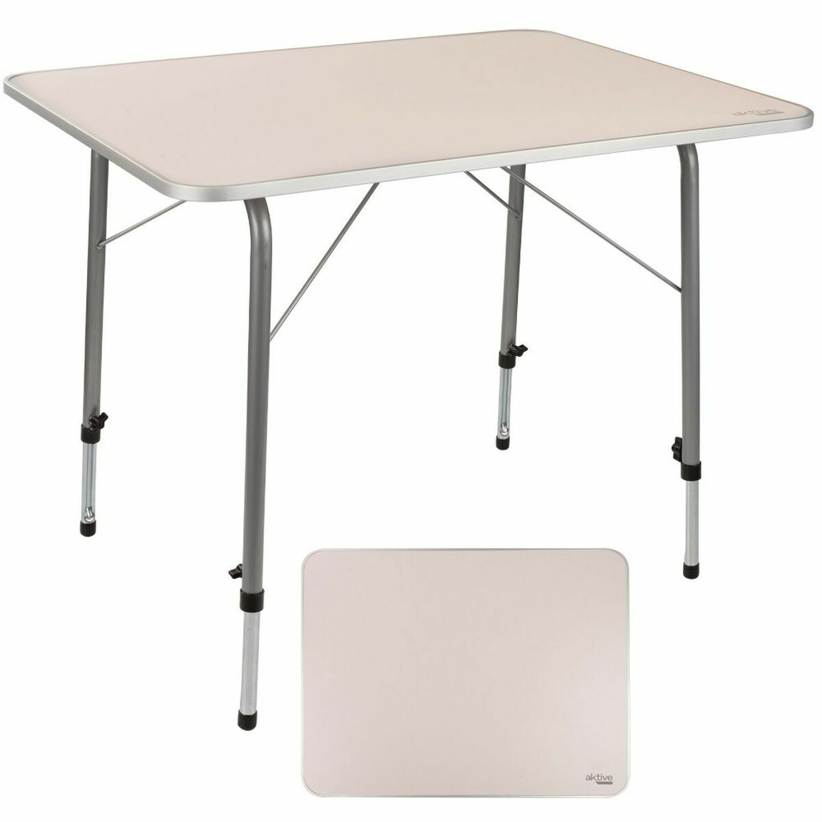 Table Aktive 80 x 60 cm Blanc Pliable De Camping
