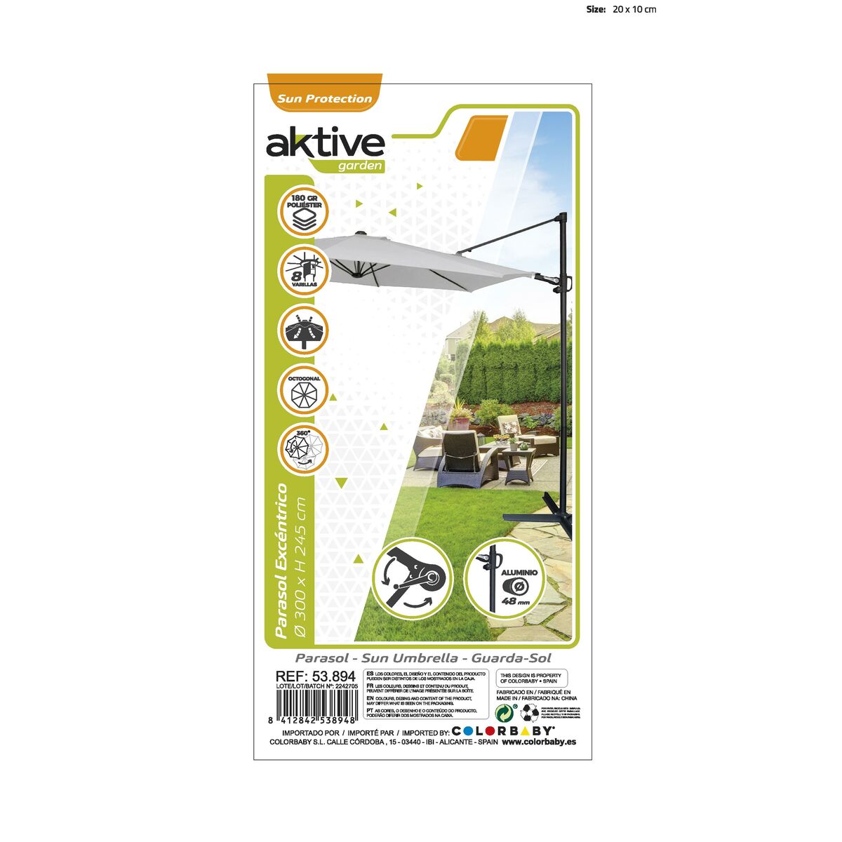 Parapluie Aktive ROMA 300 x 245 x 300 cm