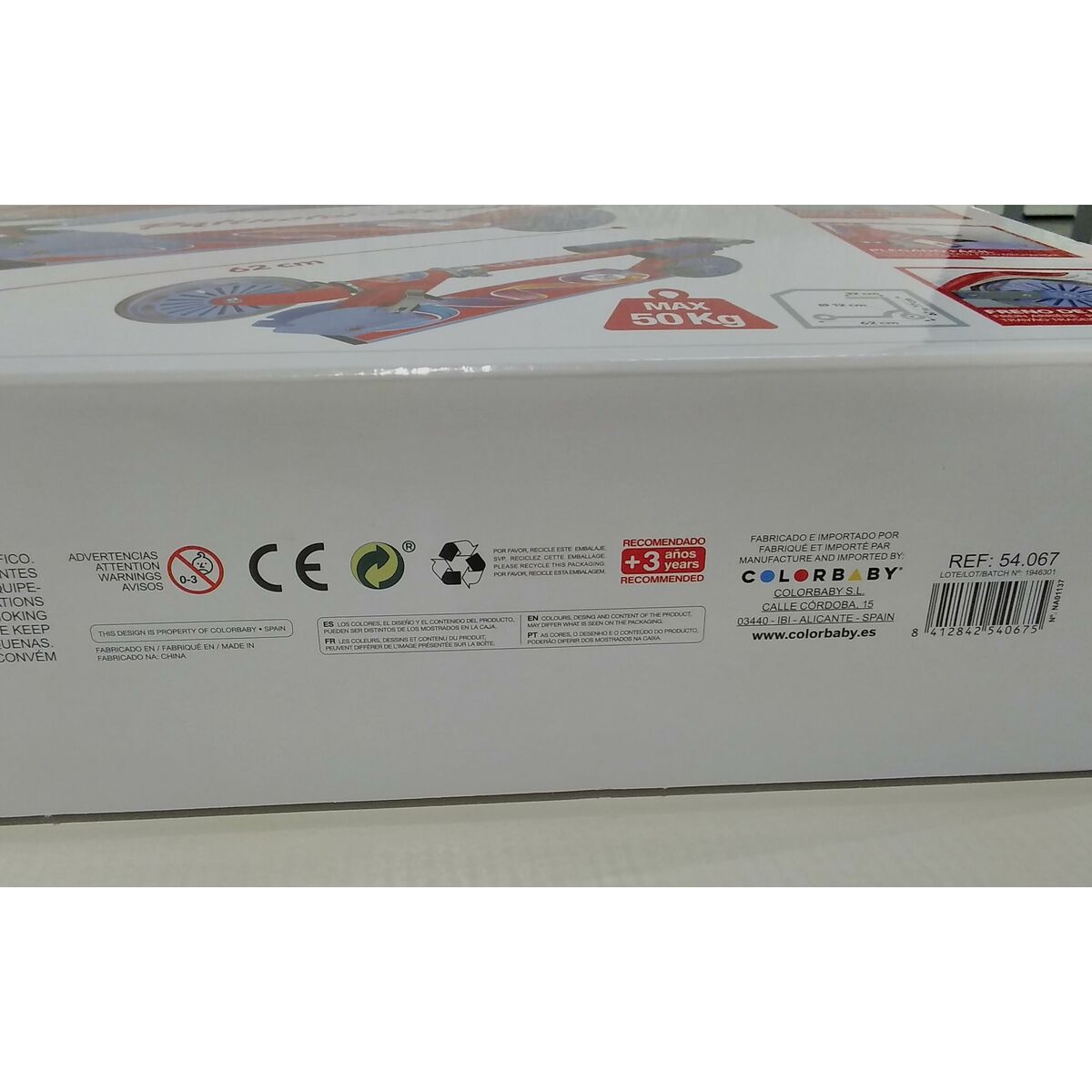 Scooter Colorbaby Rouge Aluminium Poignée courte (77 cm)