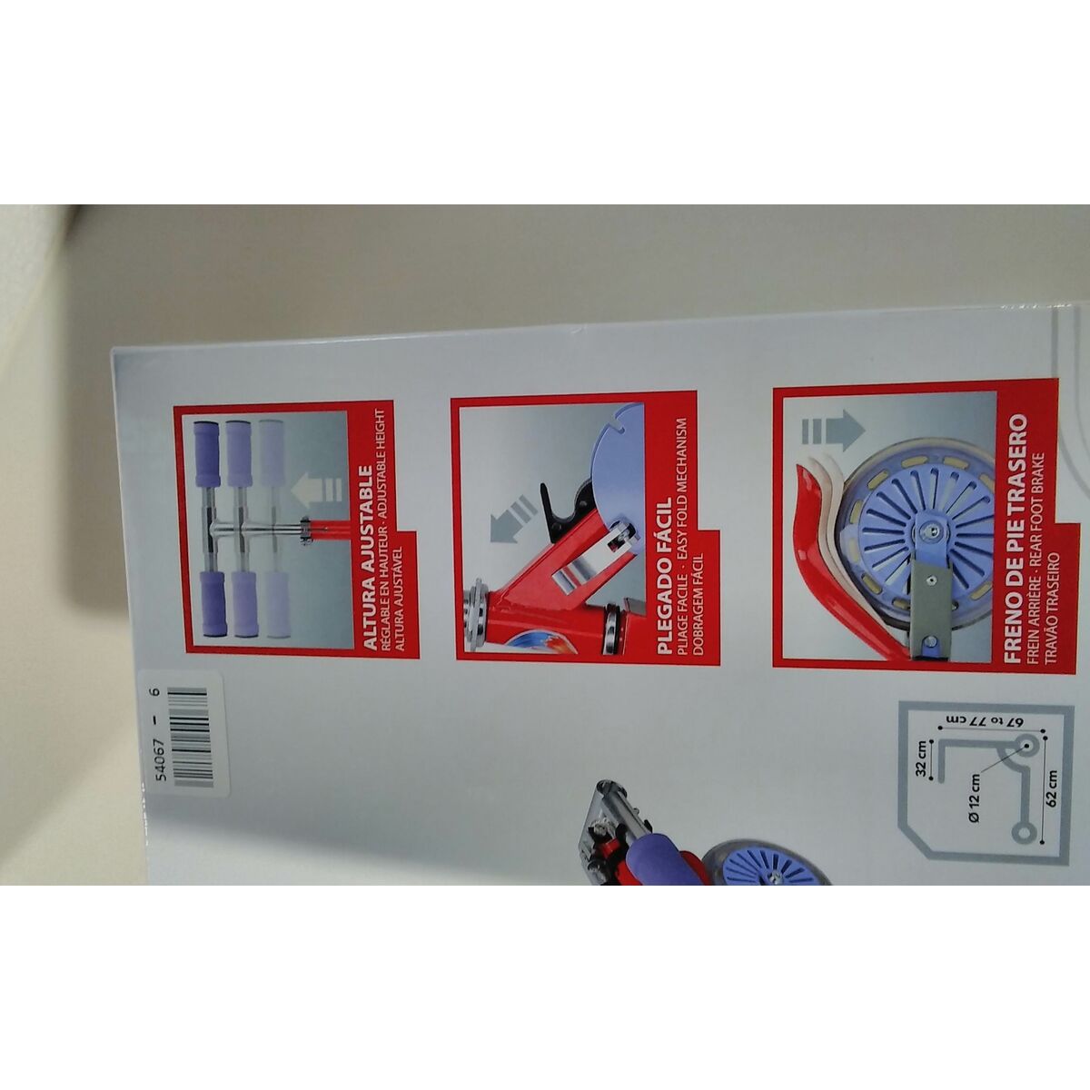 Scooter Colorbaby Rouge Aluminium Poignée courte (77 cm)