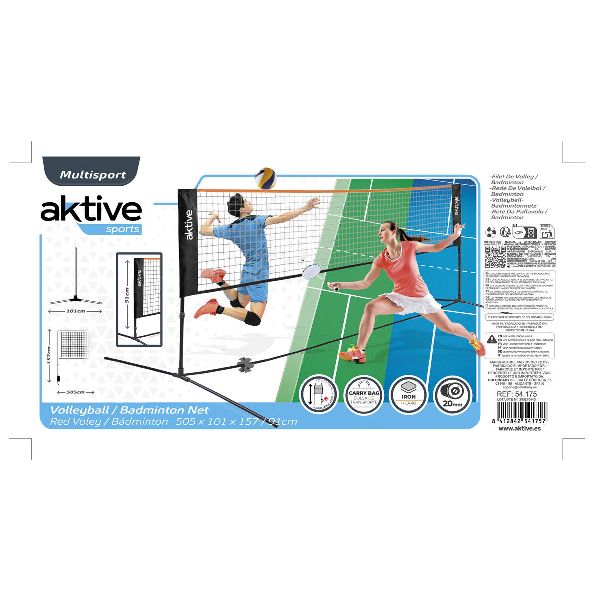 Filet de volley-ball Aktive 505 x 157 x 101 cm