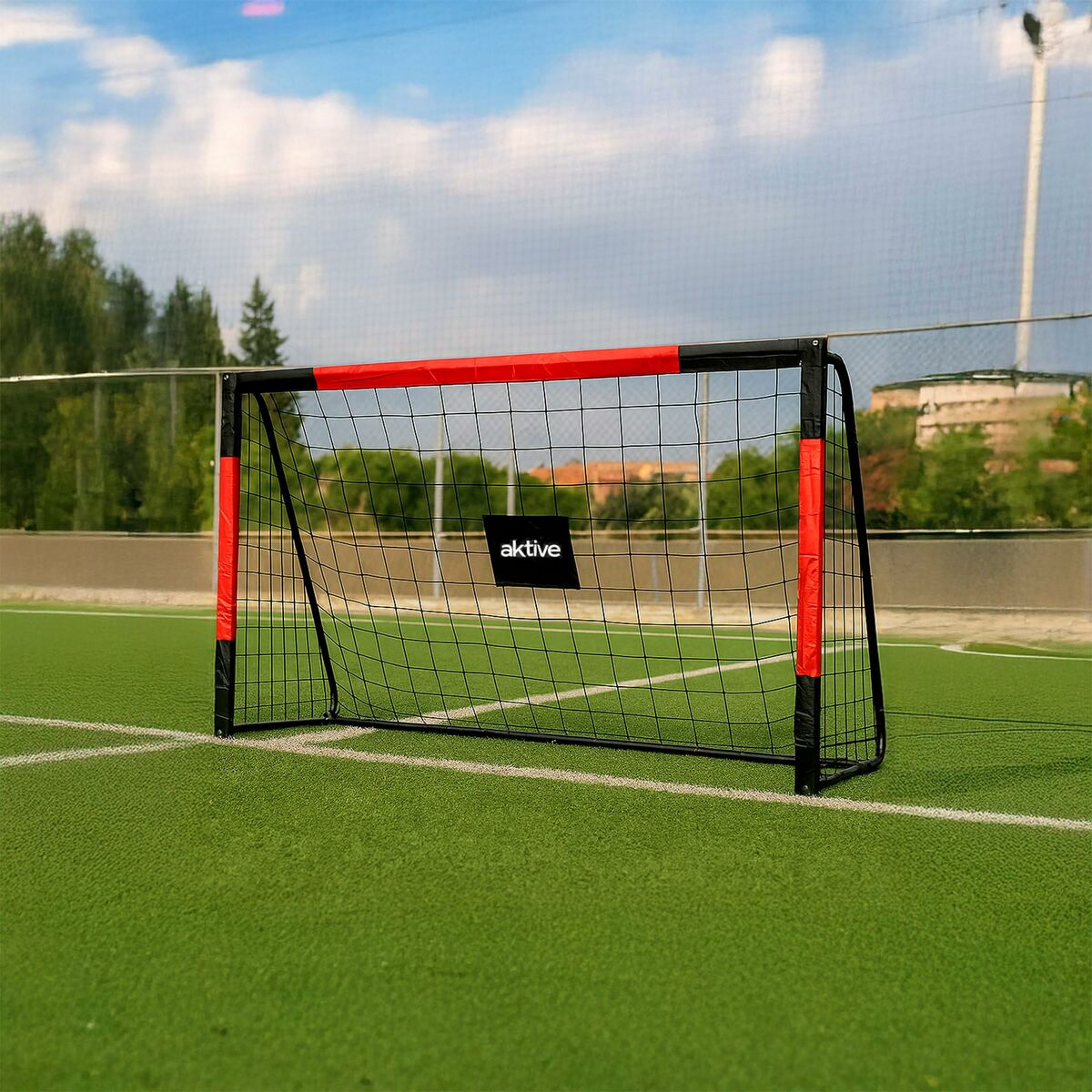 Cage à Foot Aktive 180 X 12 X 60 CM Noir Rouge