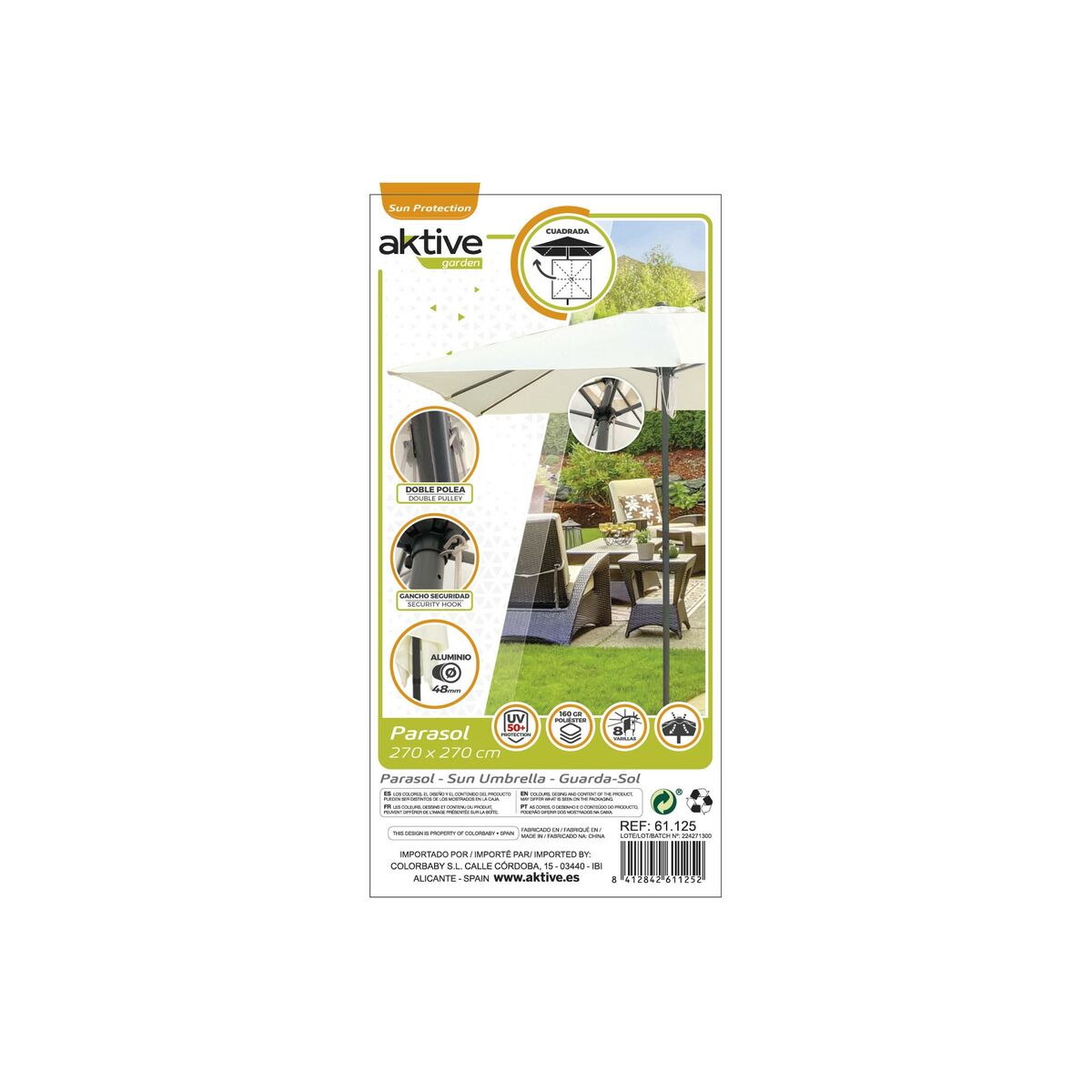 Parapluie Aktive Crème 270 x 261 x 270 cm