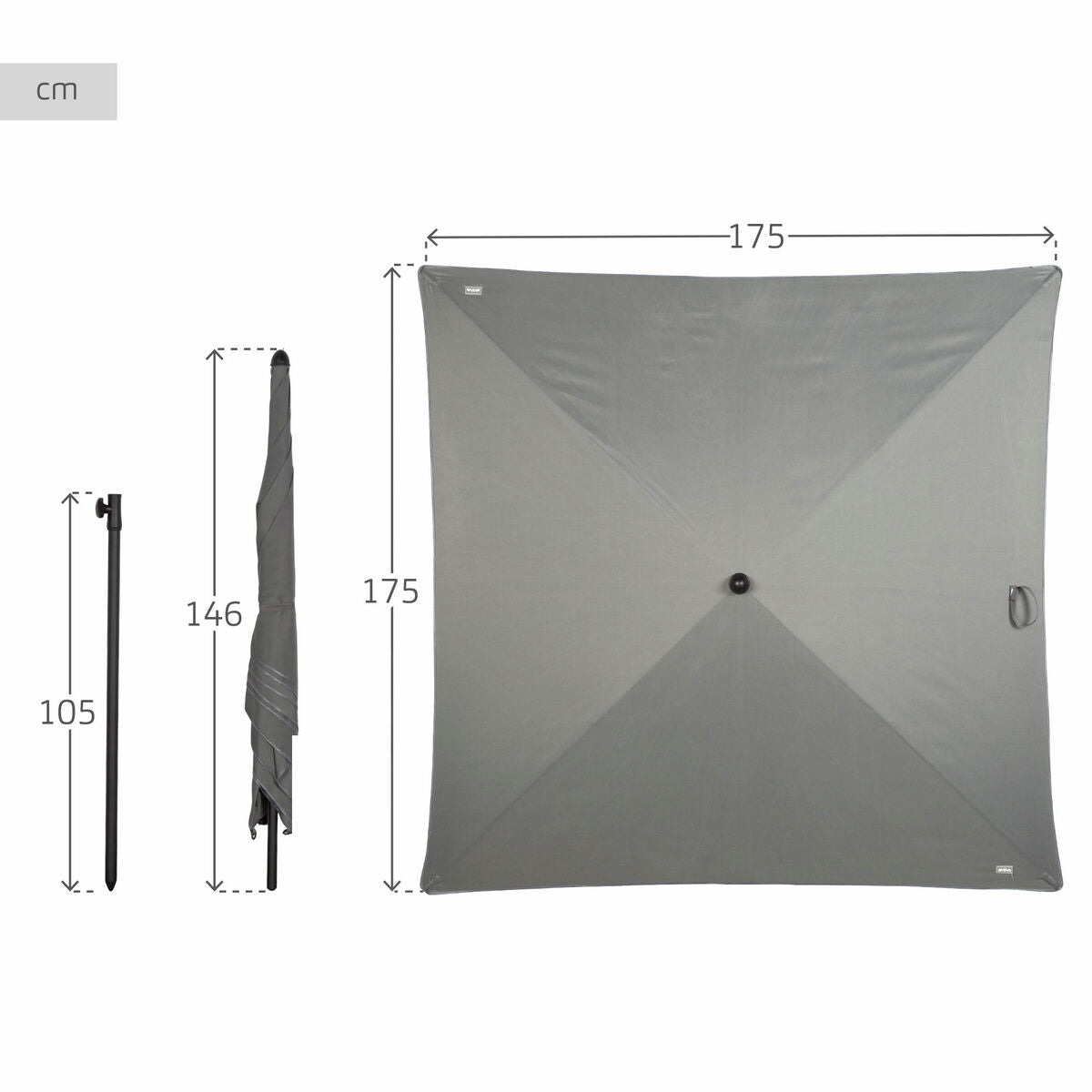 Parapluie Aktive Gris 175 x 240 x 175 cm