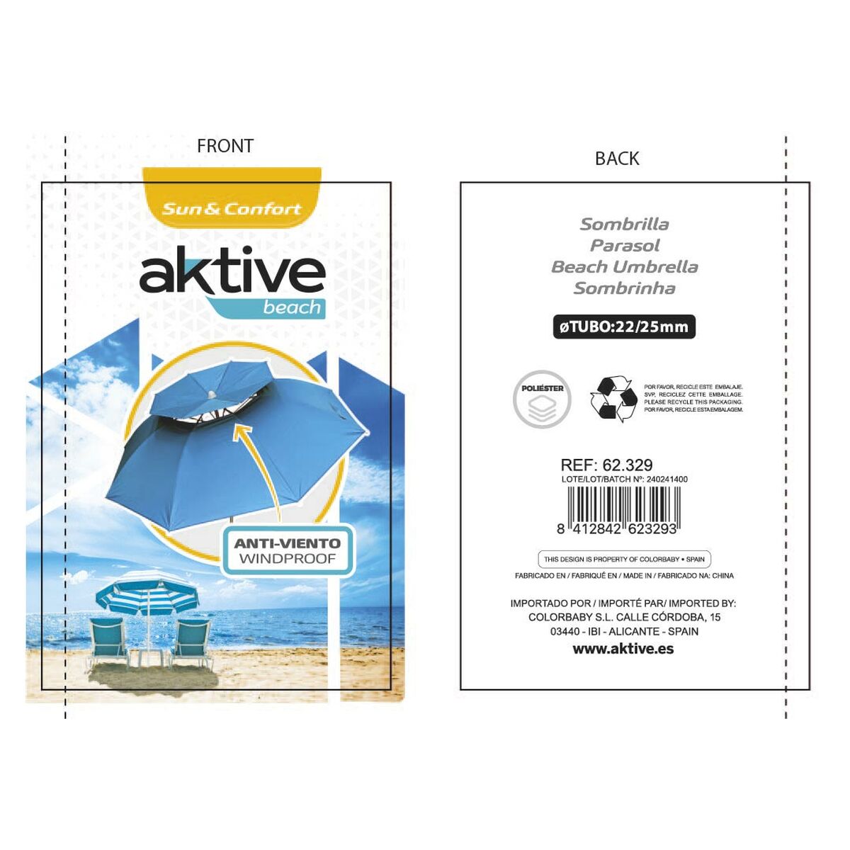 Parapluie Aktive 200 x 206 x 200 cm