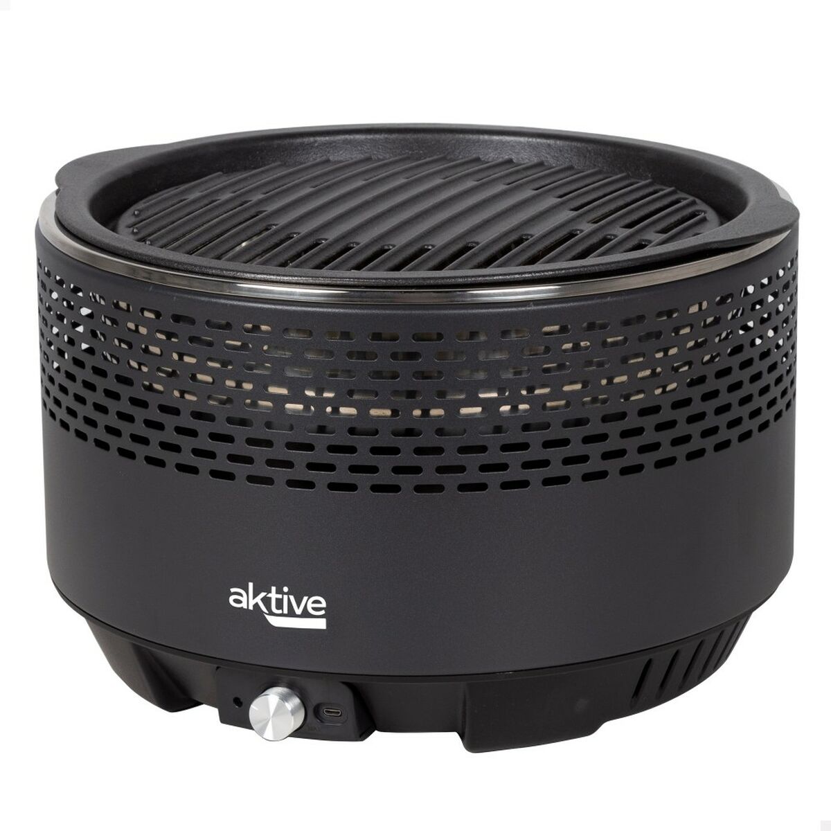 Barbecue Portable Aktive Ronde Sans fumée Noir Acier inoxydable Fer 34 x 21,5 x 34 cm