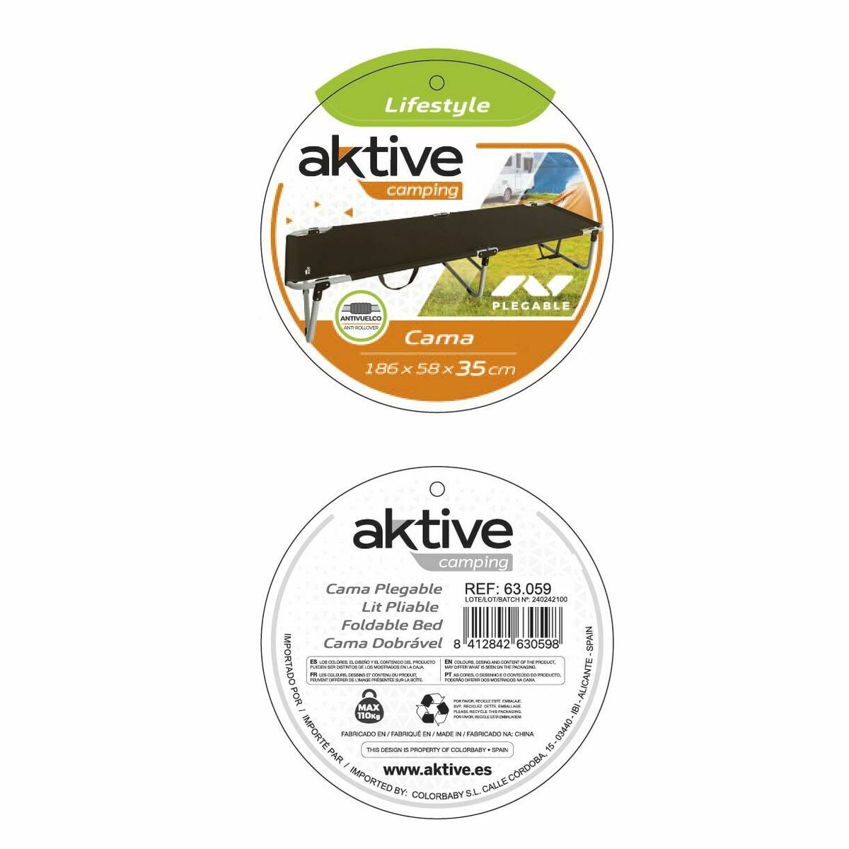 Lit pliant Aktive 186 x 58 x 35 cm