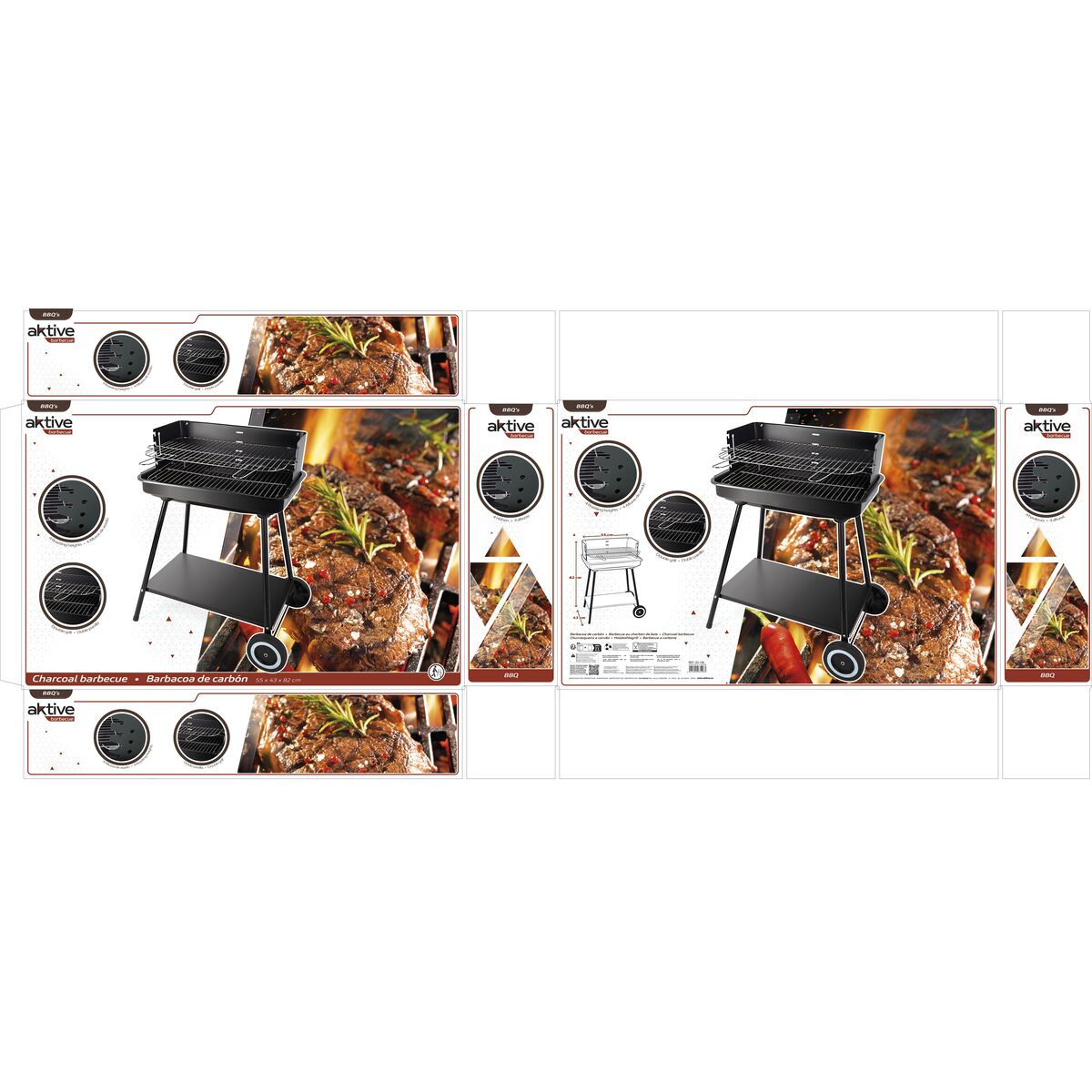 Barbecue Portable Aktive Acier inoxydable Acier 55 x 82 x 43 cm