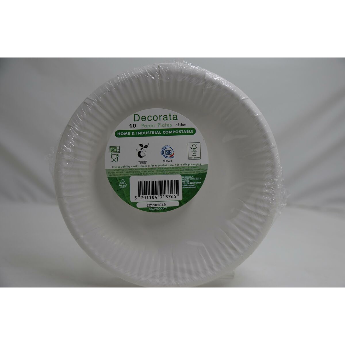 Service de Vaisselle Procos Blanc Papier 23 x 1,5 x 23 cm