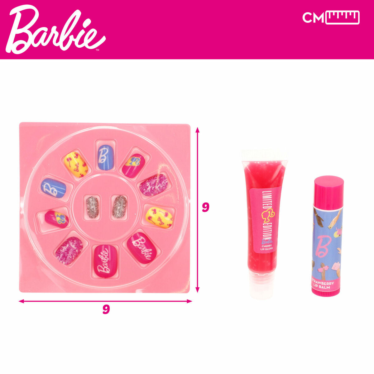 Kit de maquillage pour enfant Barbie 9 x 1 x 9 cm
