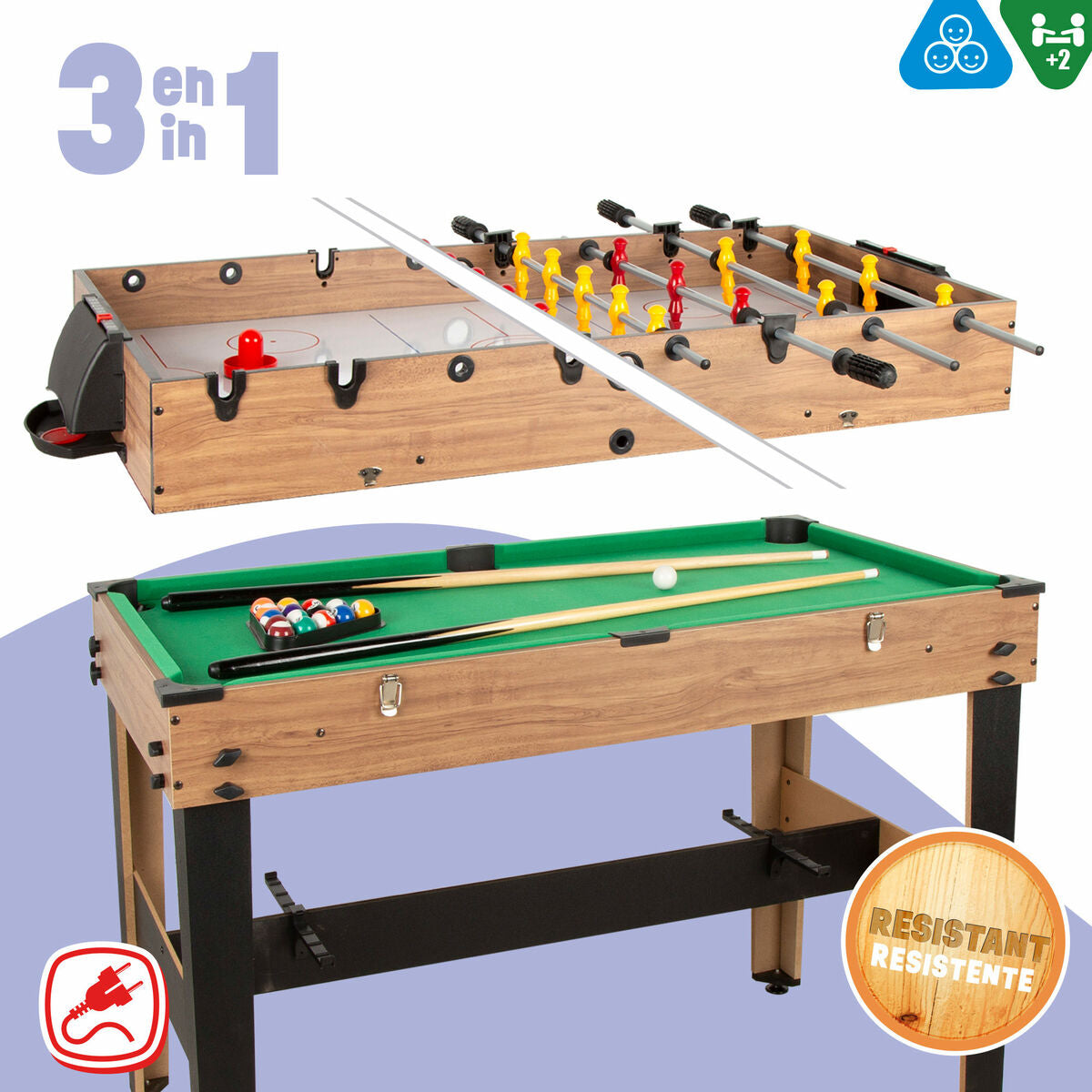 Table multi-jeux CB Games 107 x 88 x 58 cm 3-en-1