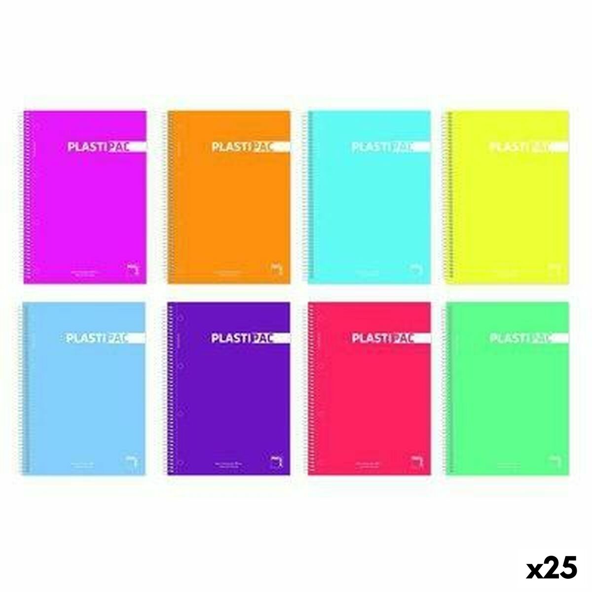 Lot de cahiers Pacsa PLASTIPAC Feuille 80 Volets 21,5 x 31,5 cm 5 Pièces (25 Unités)