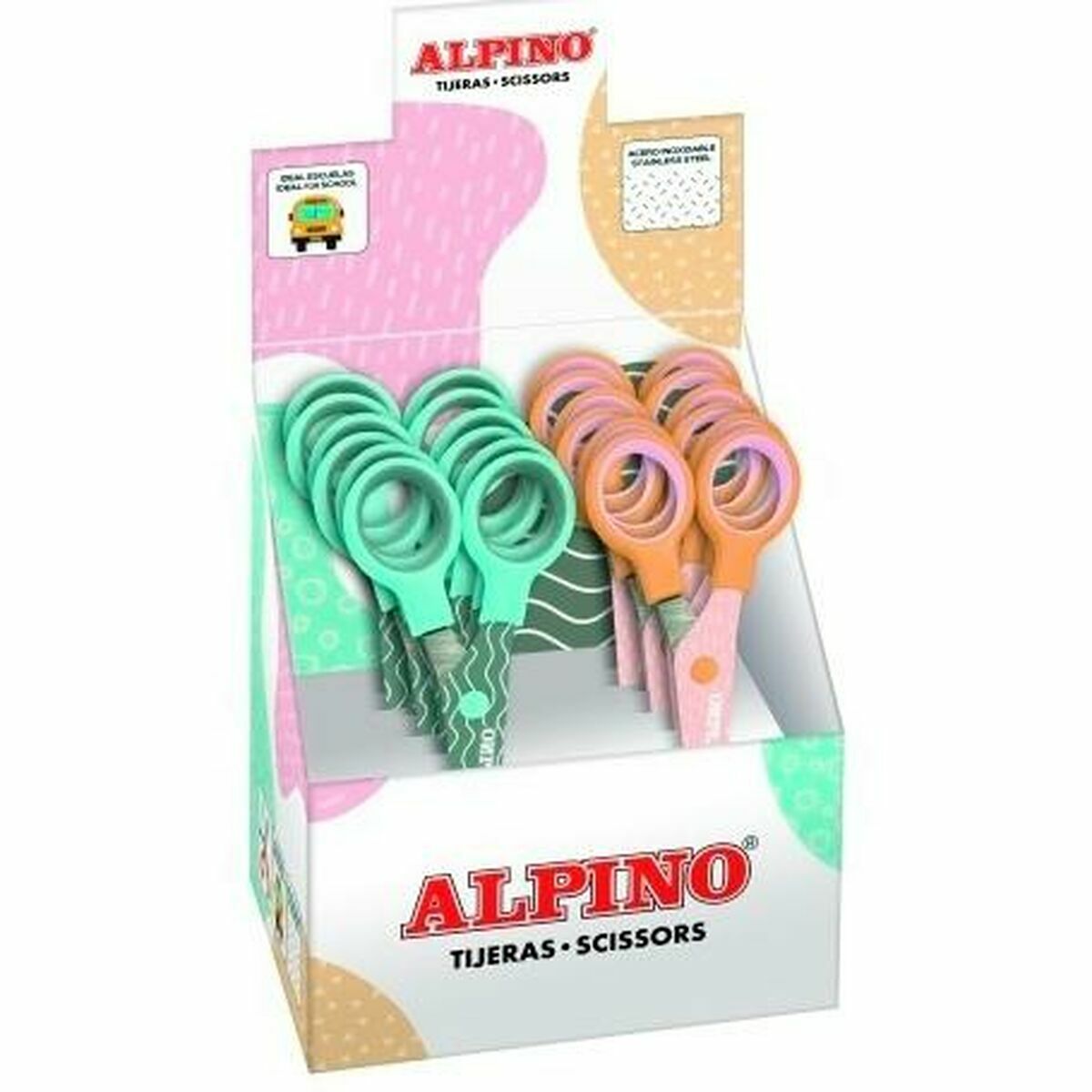 Ciseaux Alpino Multicouleur Blanc/Orange Acier inoxydable 130 mm