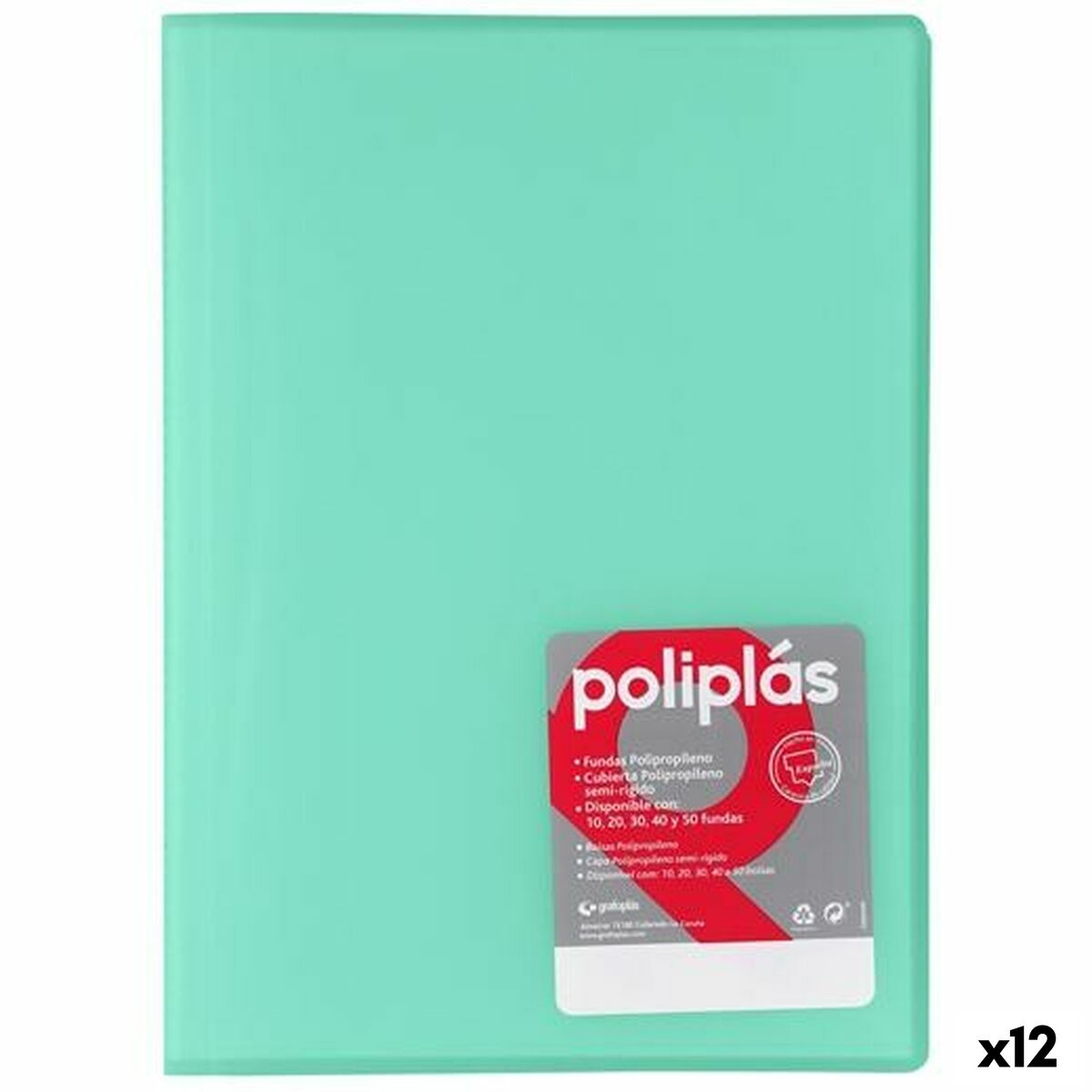Classeur Grafoplas POLIPLÁS Vert Feuille (12 Unités)