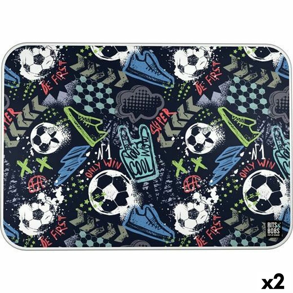 Tapis de protection Bits&Bobs MATCH Multicouleur PVC 47 x 33 cm Bureau (2 Unités)