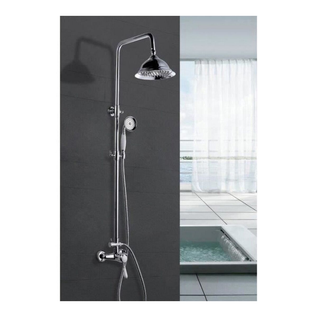 Colonne de douche Rousseau Gris Chrome 150 mm