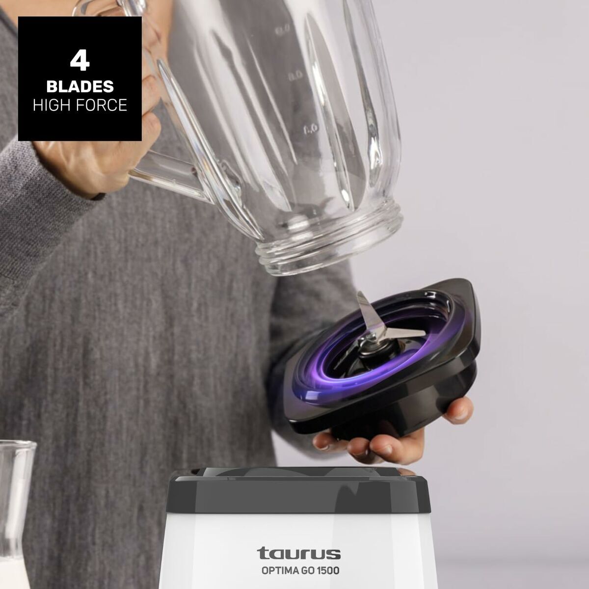 Bol mixeur Taurus 912471000 Blanc Noir 1500 W 1,5 L