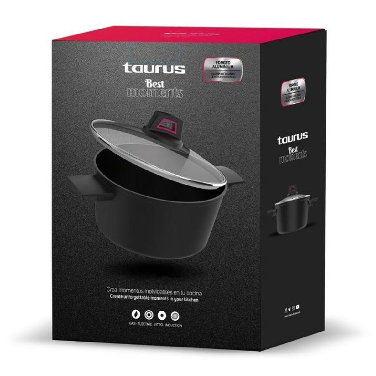 Casserole avec Couvercle Taurus KCK4024 Noir 4,5 L