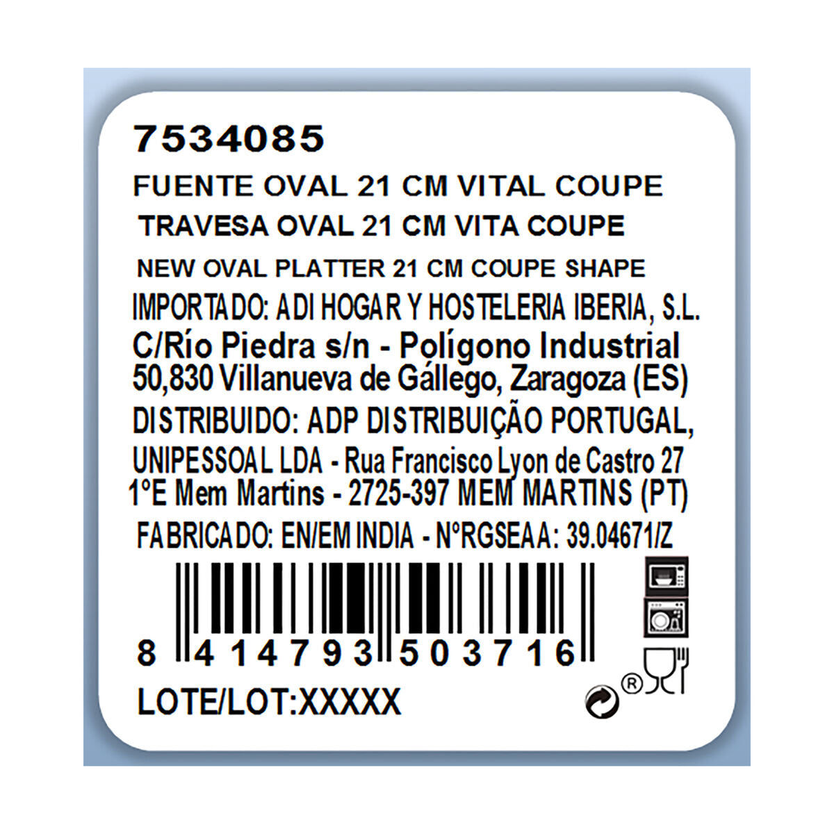 Plat à Gratin Ariane Céramique Blanc (Ø 21 cm)