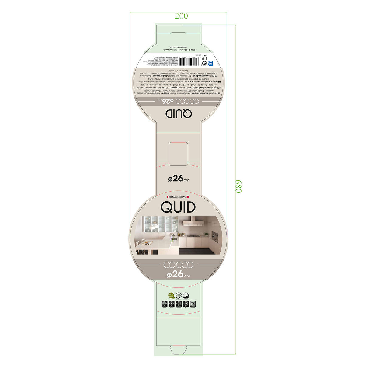 Poêle anti-adhésive Quid Cocco Aluminium forgé 26 cm