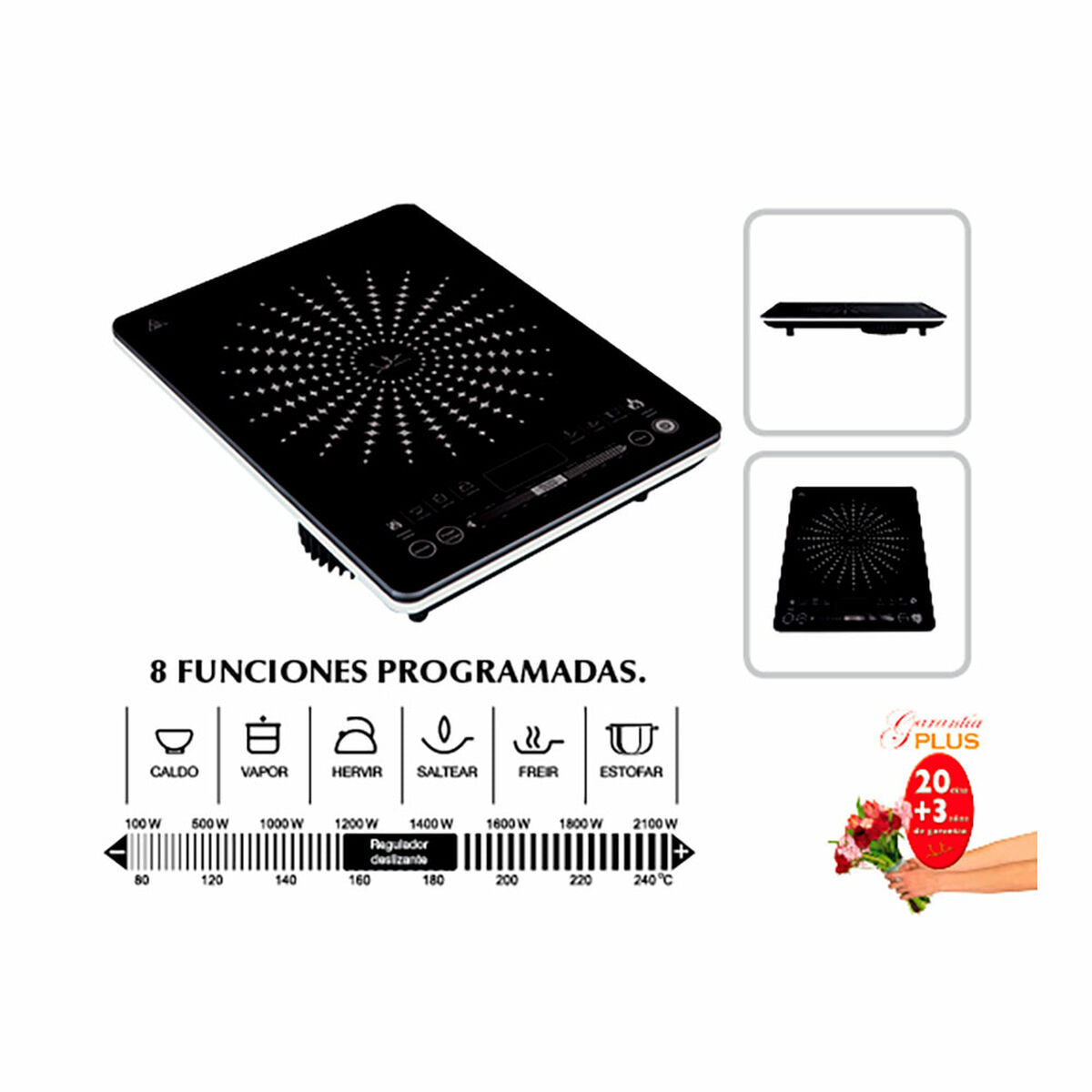 Plaque à Induction JATA Noir 2100 W