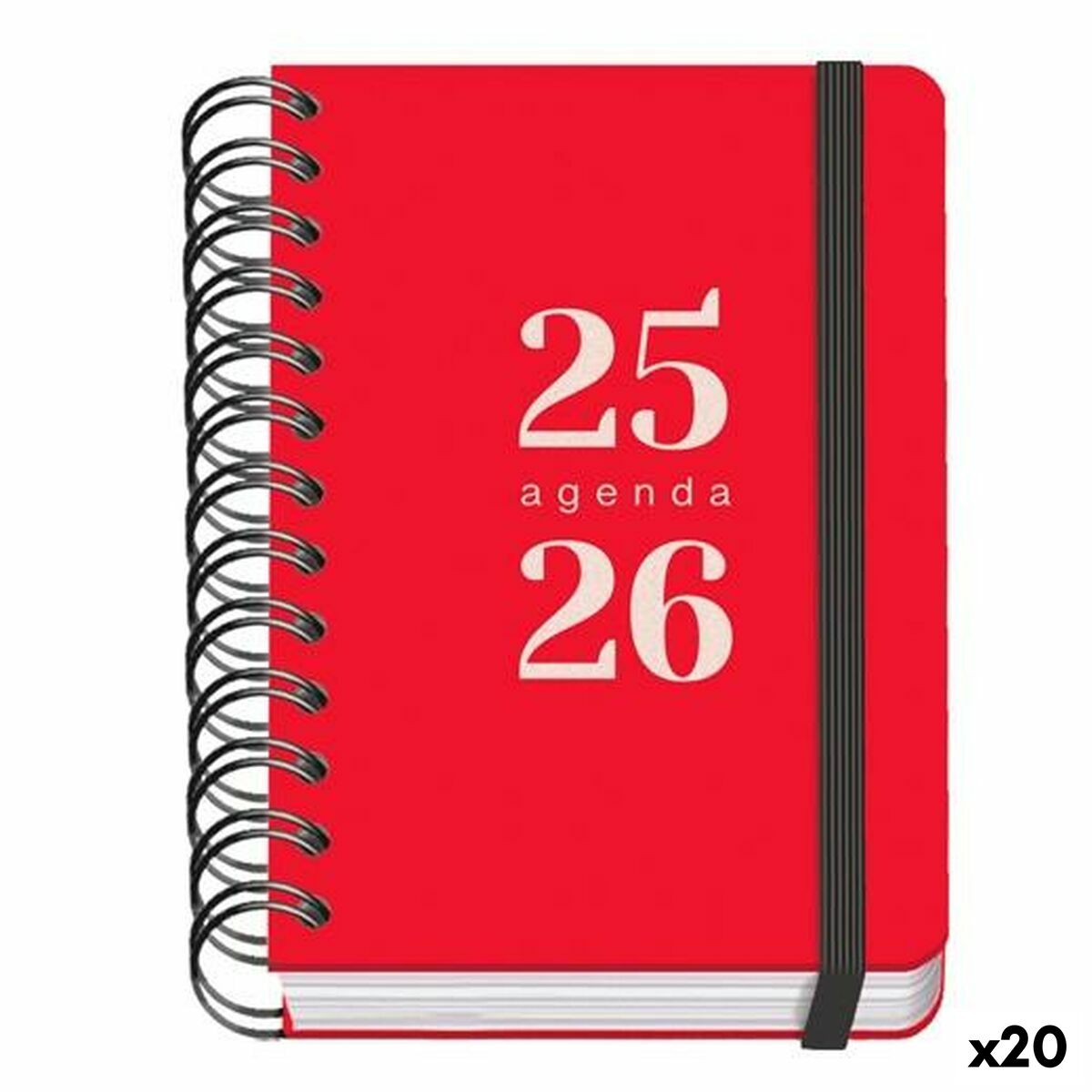 Agenda DOHE GRAMMAR Rouge A6 120 x 170 mm 2025-2026 (20 Unités)