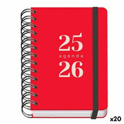 Agenda DOHE GRAMMAR Rouge A6 120 x 170 mm 2025-2026 (20 Unités)