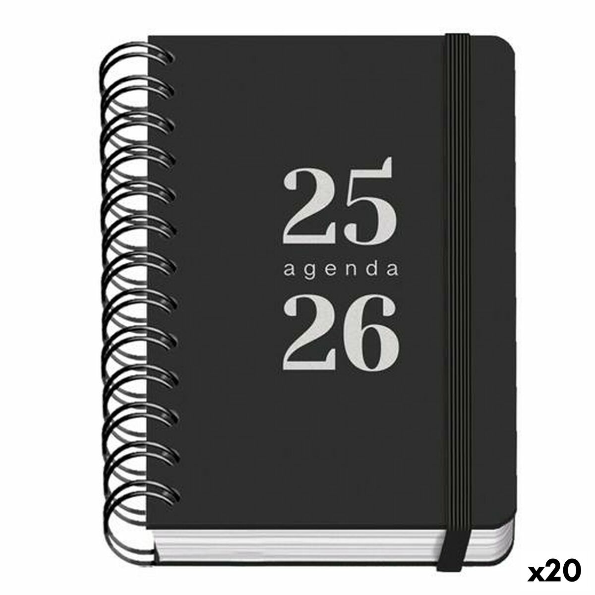Agenda DOHE GRAMMAR Noir A6 120 x 170 mm 2025-2026 (20 Unités)