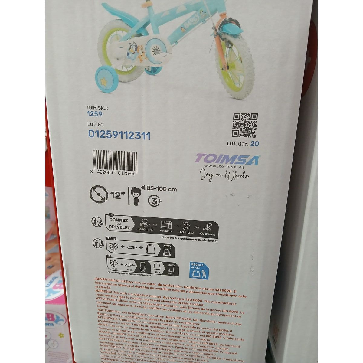 Vélo pour Enfants Bluey 12" Bleu Vert
