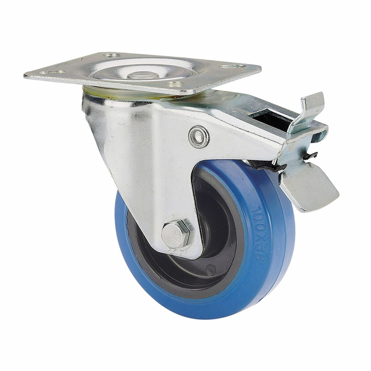 Rueda Ruedas Alex Bleu Caoutchouc Poliamix Ø 10 cm 100 kg rotative