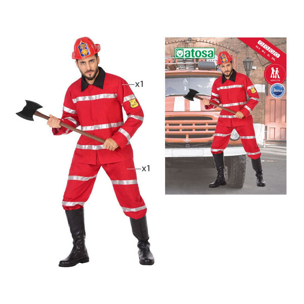 Déguisement pour Adultes DISFRAZ BOMBERO XS-S Shine Inline 57034 Rouge Sapeur-pompier XS/S (2 Pièces)