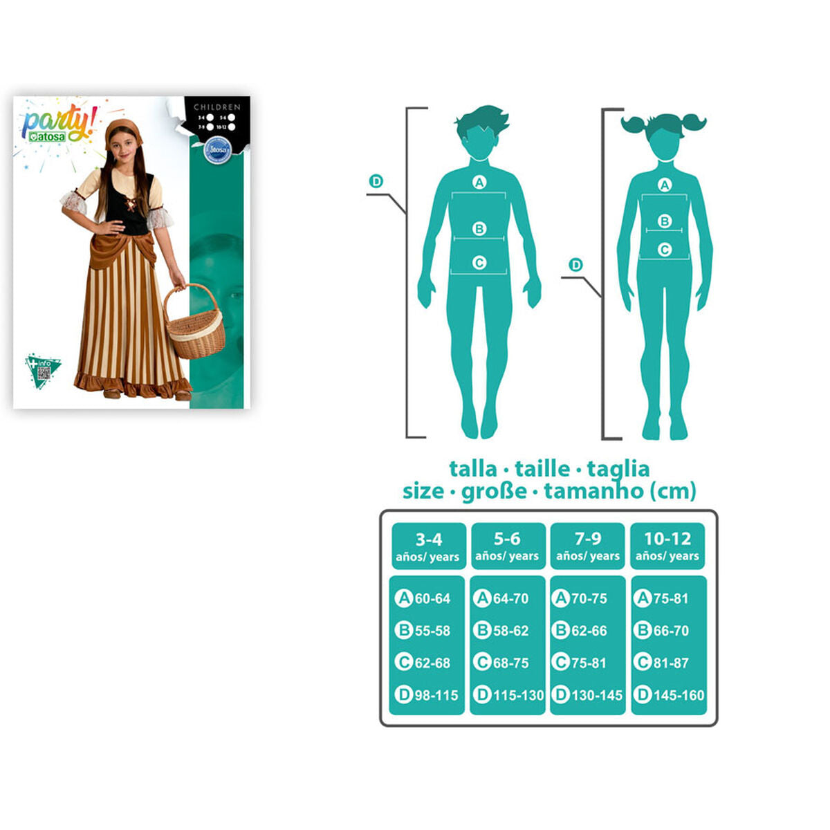 Déguisement pour Enfants Barmaid 3-4 Ans