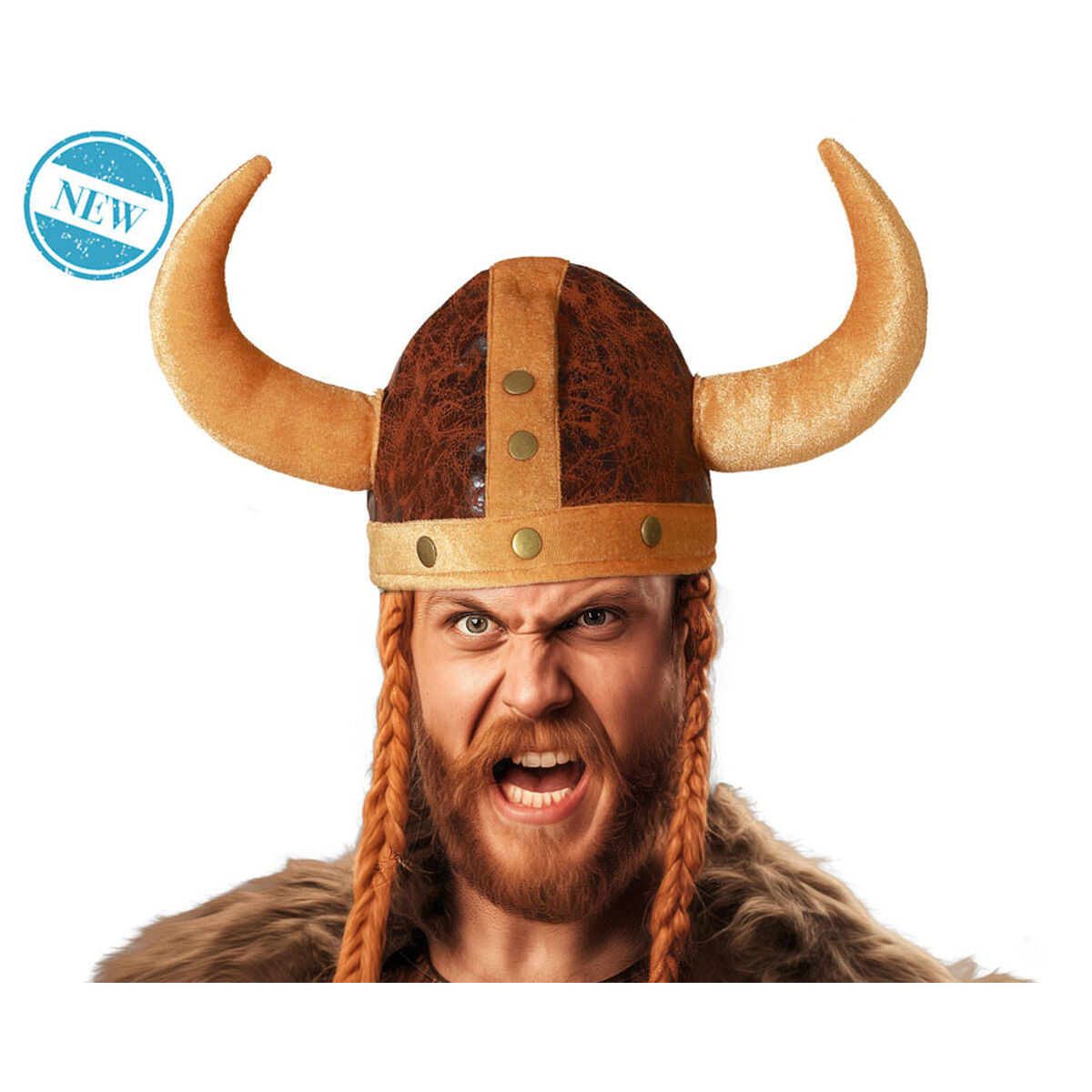 Chapeau Viking Marron Cornes Taille unique