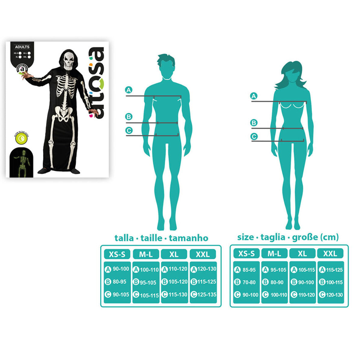 Déguisement pour Adultes Squelette Halloween