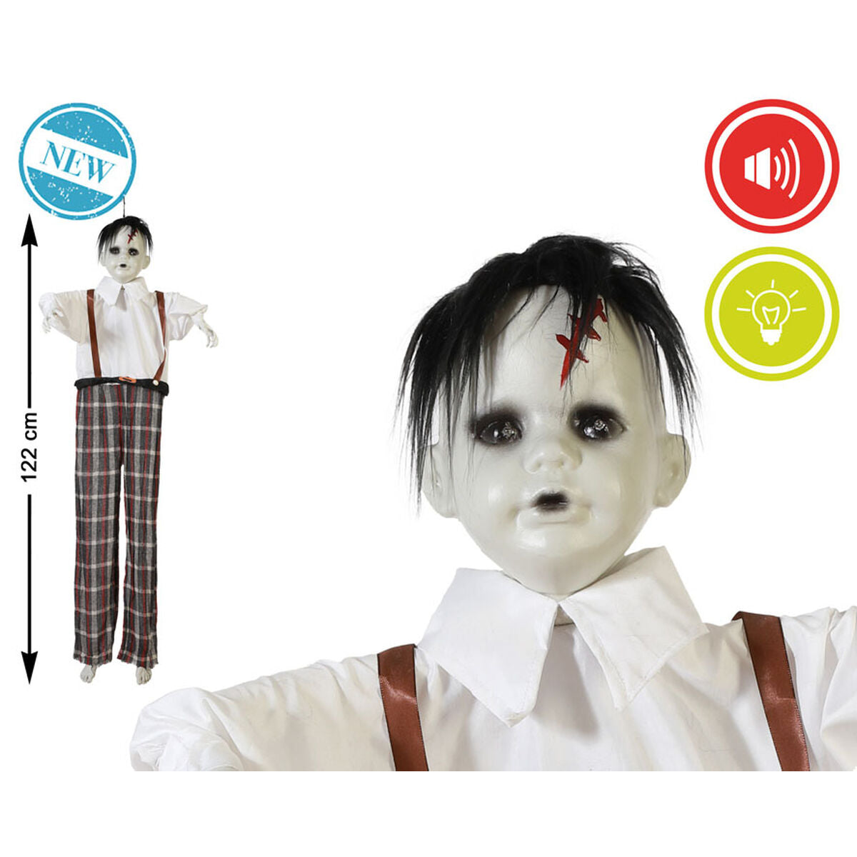 Décoration d'Halloween 122 cm Blanc Fantôme Enfant