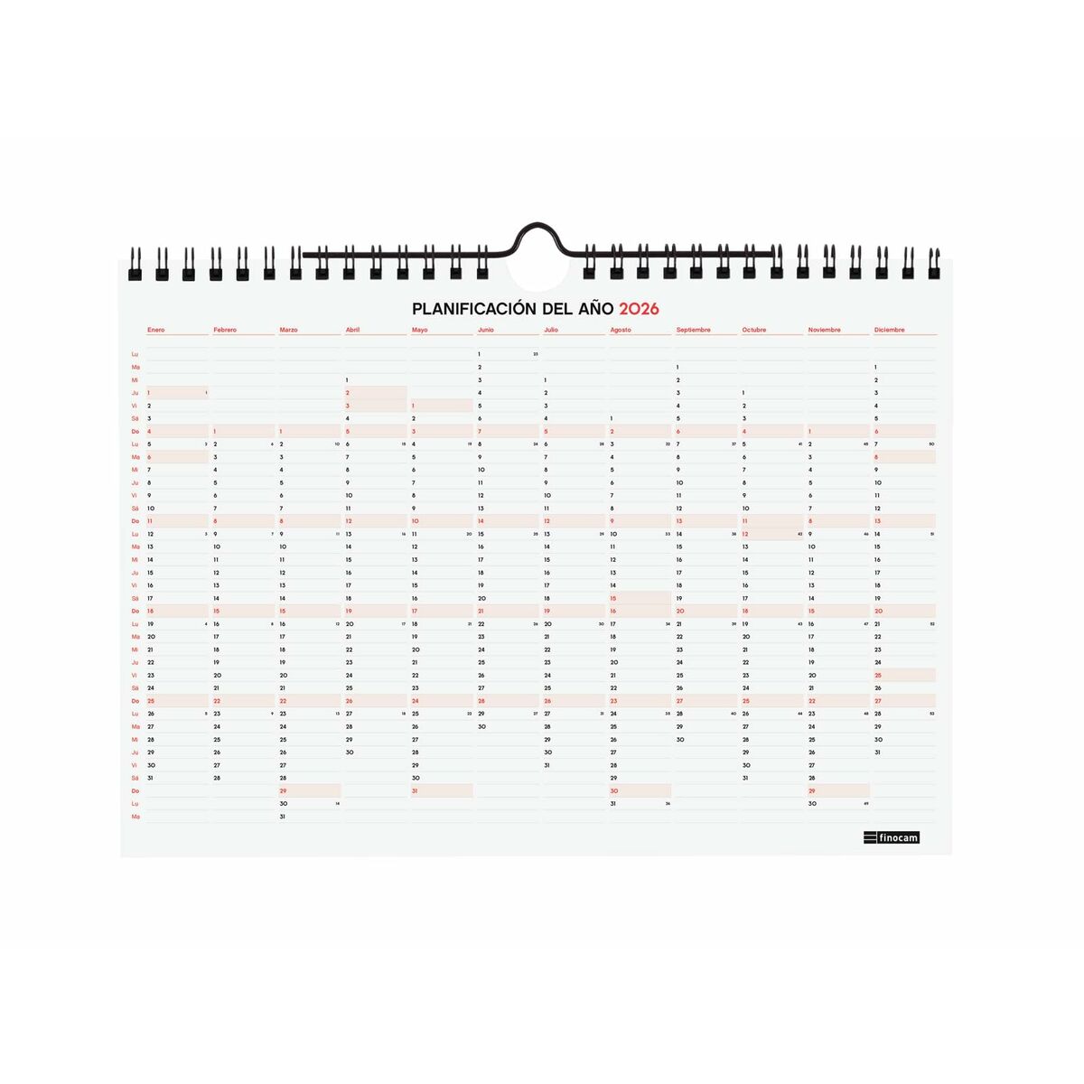 calendrier mural Finocam Papier 2025-2026 21 x 15 cm